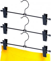 Metalowe czarne wieszaki z klipsami – zestaw 3 szt.