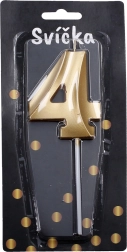 Imprezowa świeczka Złota cyfra 4