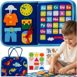 Kruzzel sensoryczna książeczka manipulacyjna Montessori niebieska - 1 szt.