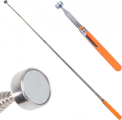 Teleskopowy magnetyczny chwytak z klipsem, 15,5–83,5 cm, pomarańczowa rękojeść
