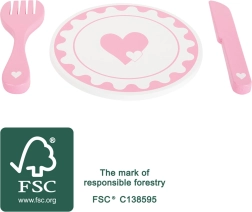 Mały foot zestaw talerzy z sztućcami serce