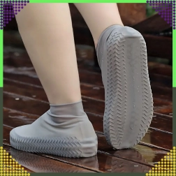 Wodoodporne silikonowe ochraniacze na buty z antypoślizgową podeszwą, rozmiar S, szare