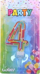 Imprezowa świeczka na tort cyfra 4 – kreski