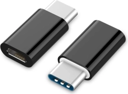 Adapter USB-C na microUSB (F) czarny