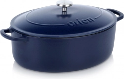 Emaliowany żeliwny owalny garnek do pieczenia 6 l z pokrywką
