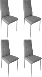 Zestaw 4 tapicerowanych krzeseł do jadalni i salonu, szare