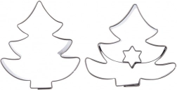 Stalowe wykrawacze do ciastek – choinka, 4,5 cm, 2 szt.