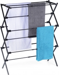 Metalowa czarna teleskopowa stojąca suszarka na pranie 47–78 × 94 cm