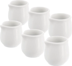 Porcelanowe mini dzbanuszki na mleko MONA, białe, 20 ml, zestaw 6 szt.