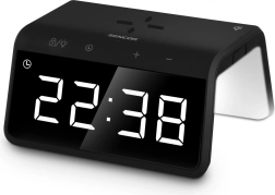 Cyfrowy budzik z bezprzewodowym ładowaniem i kolorowym podświetleniem