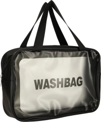 Zestaw przezroczystych wodoodpornych kosmetyczek podróżnych 3 sztuki czarne