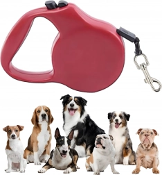 Automatyczna smycz samorozwijająca dla psów i kotów 5 m z blokadą – różowa