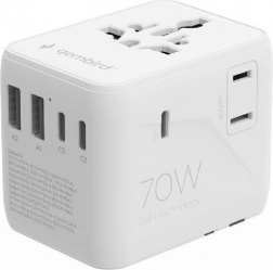 Uniwersalny adapter podróżny 70 W z USB i technologią GaN