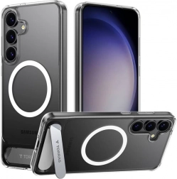 Przezroczyste magnetyczne etui TORRAS Pstand ze stojakiem do SAMSUNG S25+