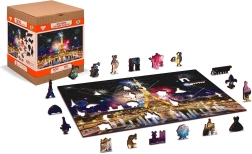 Drewniane dwustronne puzzle Nocny Paryż 2w1 – 75 elementów od WOODEN CITY