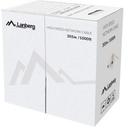 Kabel sieciowy Lanberg UTP Cat 5e, 100% miedź, 305 m, żółty