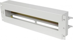 Panel dystrybucji napięcia 3U do szafy 19" z szyną DIN TS-35, szary