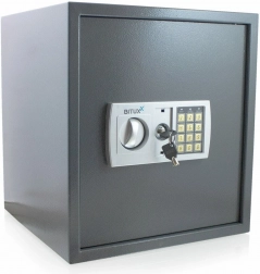 Elektroniczny domowy sejf grafitowy 13 kg z zamkiem szyfrowym i kluczem awaryjnym