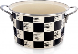 Emaliowany garnek Szachownica 22 cm, 4 l