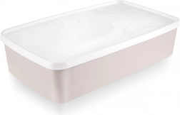 Plastowe pudełko na żywność z pokrywką 2 l beżowe