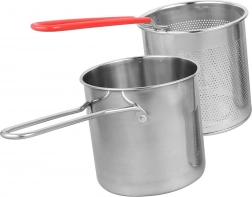 Mini garnek z koszykiem do frytowania ze stali nierdzewnej