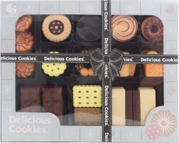 Dziecięcy zestaw plastikowego jedzenia – wafle, ciasteczka, czekolada i gofry