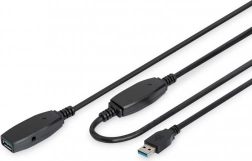 Aktywny przedłużający kabel USB 3.0 20 m czarny
