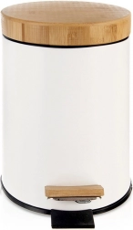 Biały pedałowy kosz na śmieci WHITELINE 3 l