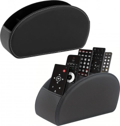 Organizer na piloty z 5 przegródkami czarna ekoskóra