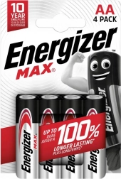 Baterie alkaliczne LR6/AA Energizer MAX, opakowanie 4 szt.
