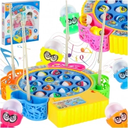 Rodzinna gra łowienia rybek, 15 rybek i 4 wędki