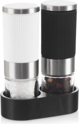 Ręczne młynki do soli i pieprzu ze stojakiem, zestaw 2 szt.