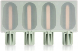 Silikonowa forma do lodów na patyku z pokrywką, zielona