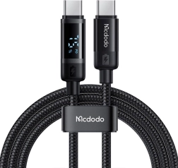 MCDODO kabel USB‑C na USB‑C z wyświetlaczem, 60 W, 1,2 m, czarny