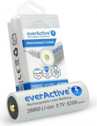 Akumulator everActive 26650 3,7V Li‑ion 5200 mAh z micro USB