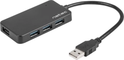 Hub USB Natec Moth 4 porty USB 3.0 czarny