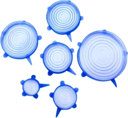 Ag636b silikonowe pokrywki 6 szt. niebieskie