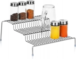 Kuchenna metalowa półka szara, 3 poziomy, 28 × 26 × 11 cm