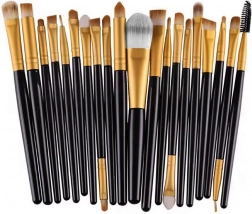 Zestaw pędzli do makijażu 20 szt. z włosiem syntetycznym i etui