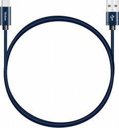 Tekstylny kabel USB-A 2.0 / USB‑C 2 m – szybkie ładowanie 3 A i transfer danych 480 Mb/s