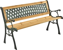 Drewniana ławka ogrodowa z oparciem