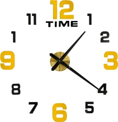 Nakrlejane na ścianę zegary DIY 100–120 cm, czarno‑złote, 12 cyfr