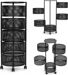 Kuchenny organizer półkowy z obrotowymi półkami, 5 poziomów, metal, ModernHome