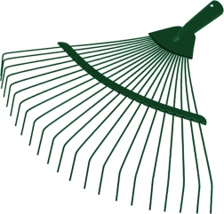Ogrodowe grabie wachlarzowe do liści 36 cm, metalowe bez trzonka