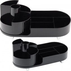 Czarny obrotowy wielofunkcyjny organizer na kosmetyki i biurko