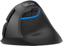 Bezprzewodowa mysz pionowa DELUX M618 Mini DB, Bluetooth + 2,4 GHz, 2400 DPI (czarna)