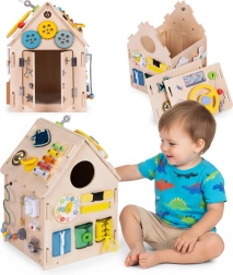 Drewniany montessori domek XXL z aktywnościami 30 w 1 ECOTOYS