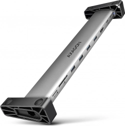 Axagon HMC-10HLS hub USB-C 9w1 z HDMI 4K/60 Hz, GLAN, czytnikiem kart i PD 100 W