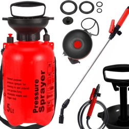 Ręczny ogrodowy opryskiwacz ciśnieniowy 5 l z długą lancą i paskiem na ramię