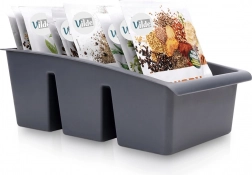 Szary organizer na torebki z przyprawami 25 × 15 × 9 cm